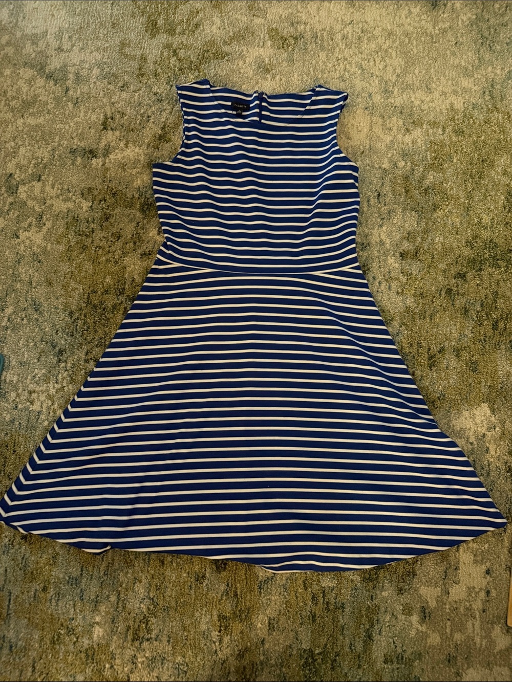 Talbots Striped Royal Blue and White A-Line Women's Dress